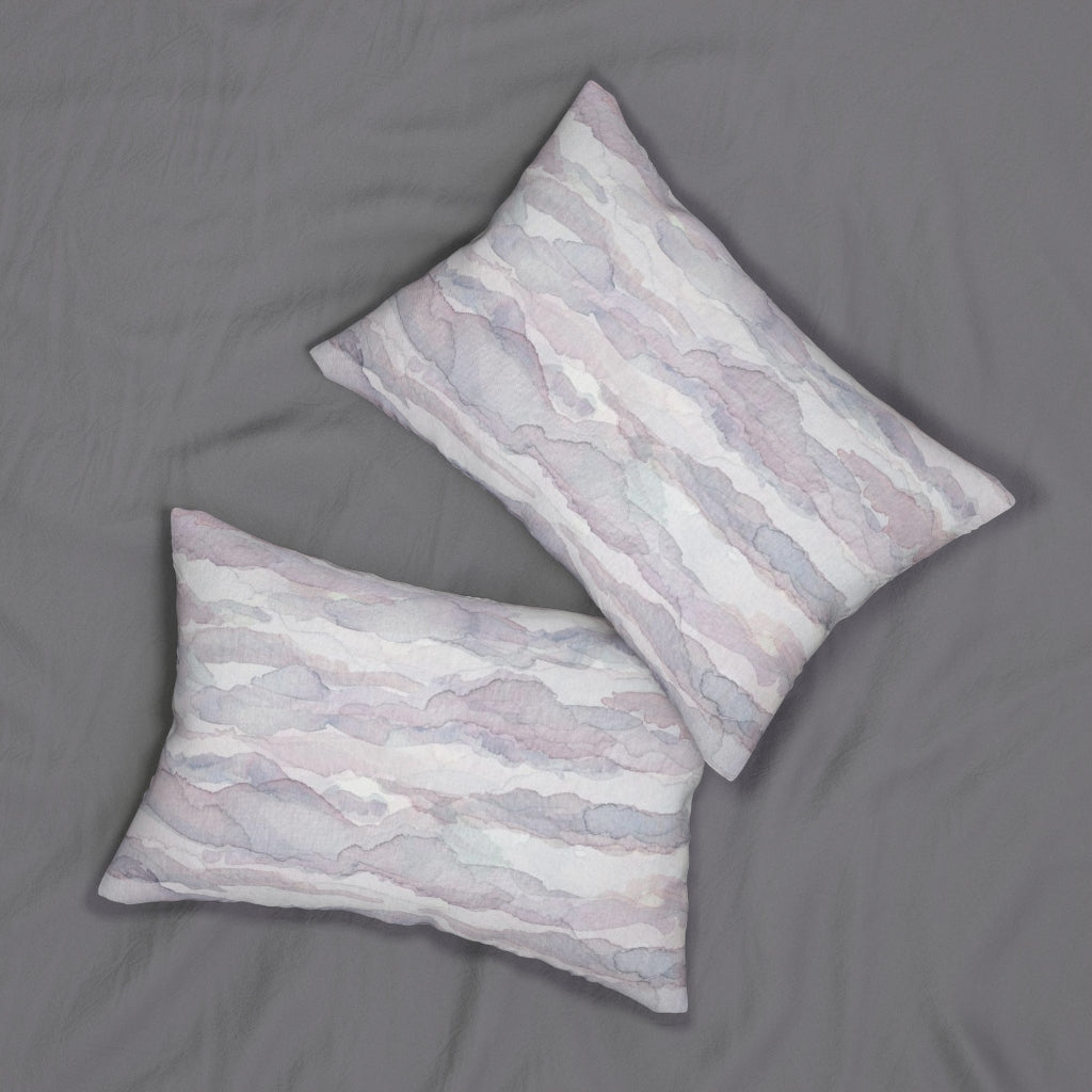 Abstract Boho Lumbar Pillow | Purple White