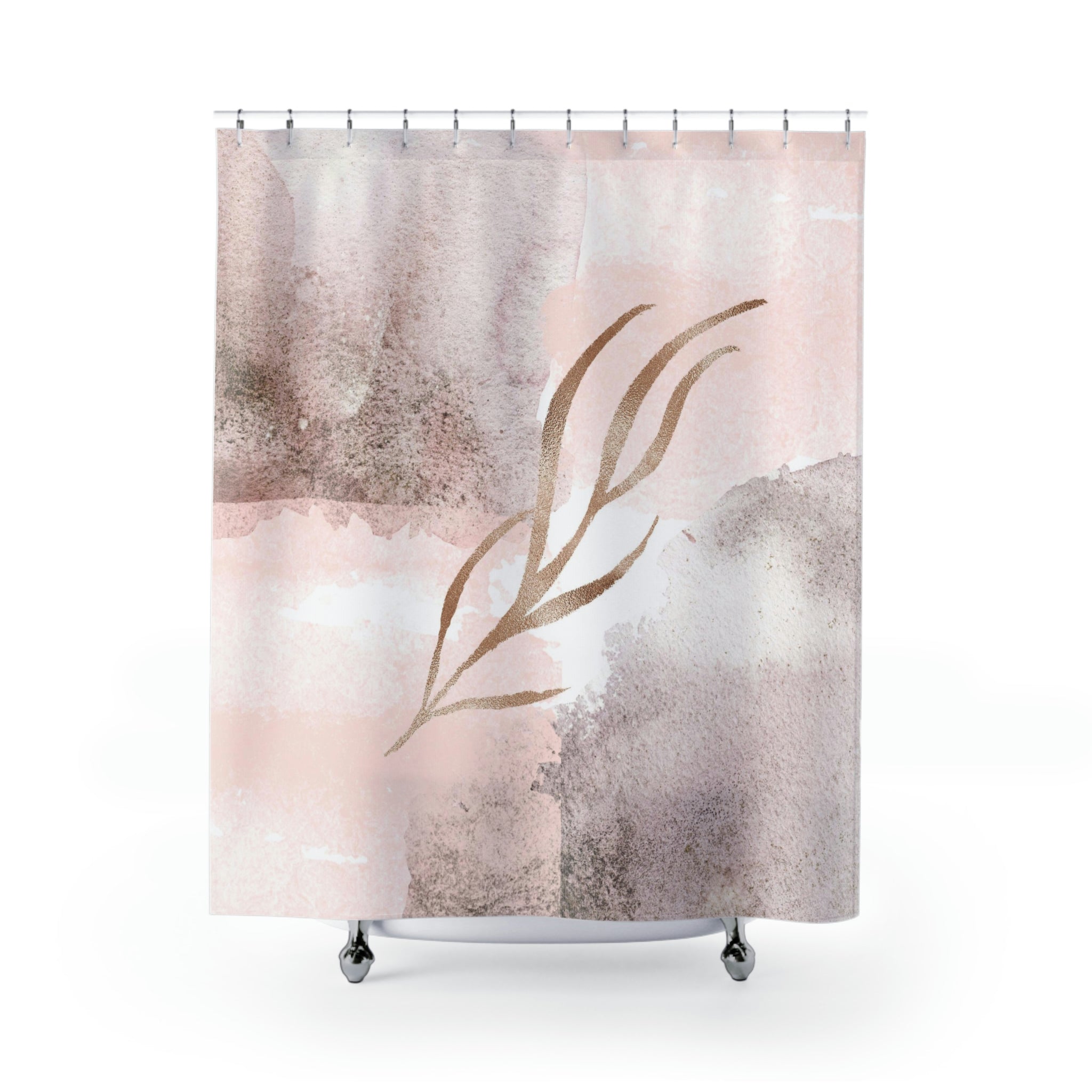 modern boho fabric shower curtain