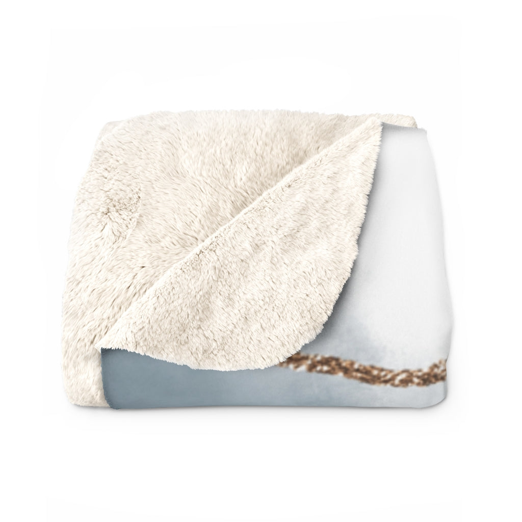 Blush Pink Navy Blue, Pastel Gold, Blanket