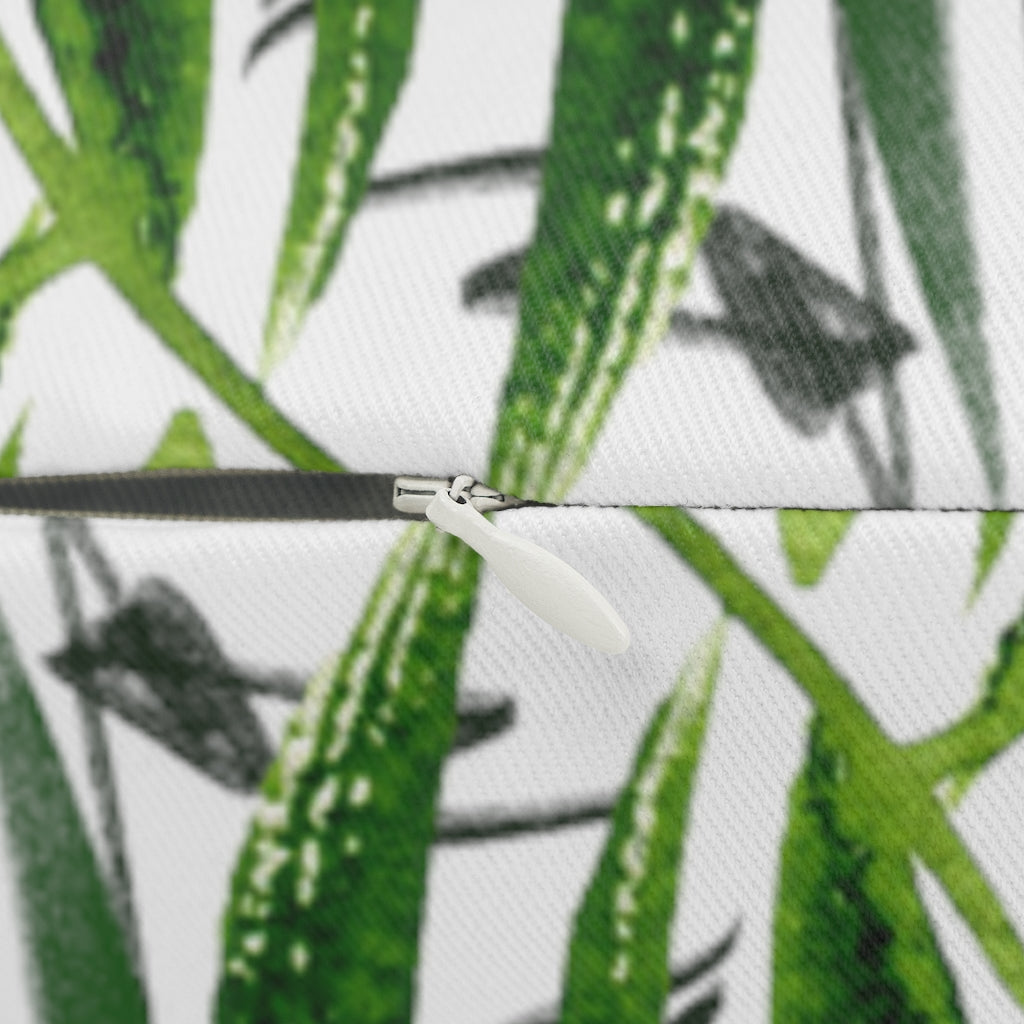 Floral Boho Lumbar Pillow | Green White