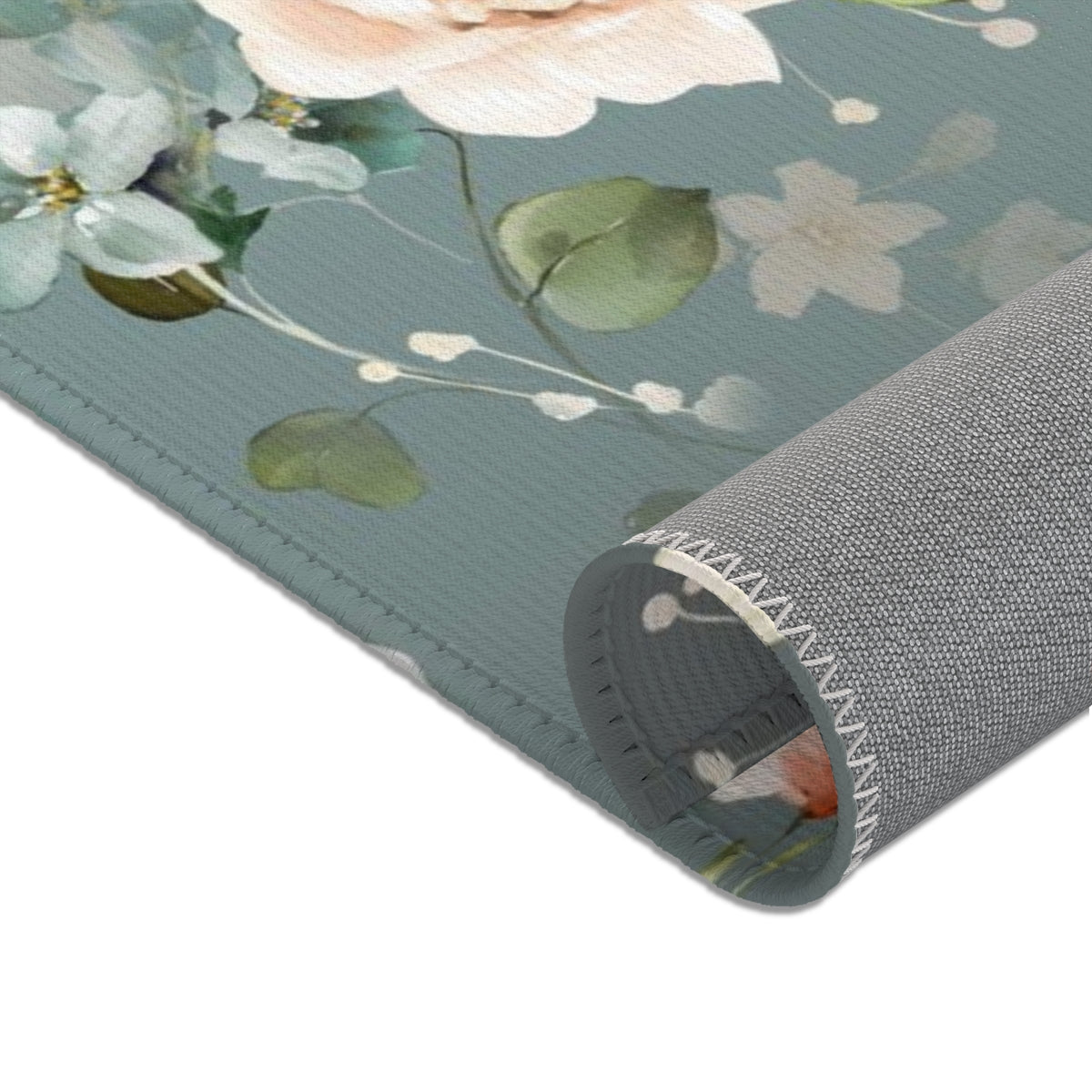 Floral Area Rug | Green Ombre Flowers
