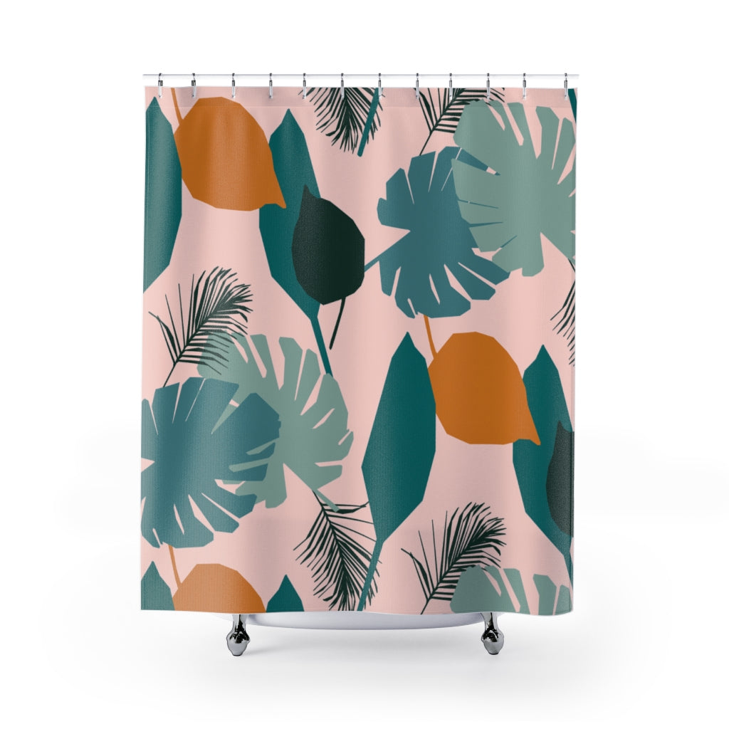 modern boho fabric shower curtain