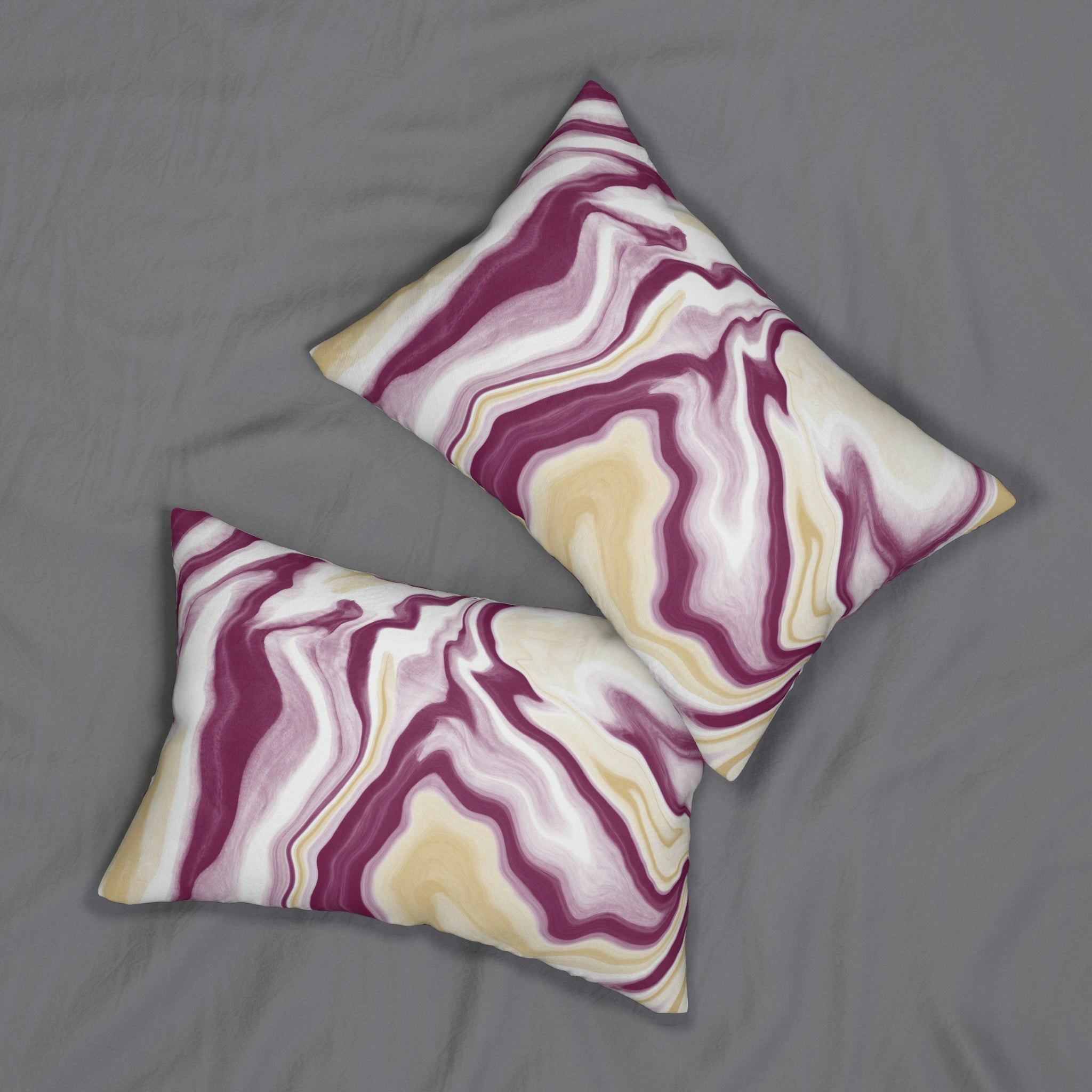 Marble Lumbar Pillow | Violet Purple Beige
