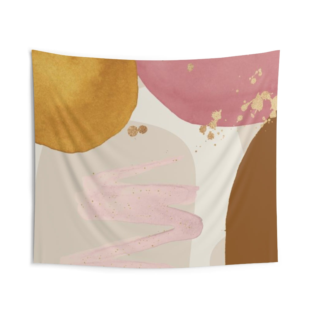 Abstract Tapestry | Pastel Cream Blush Pink Rust