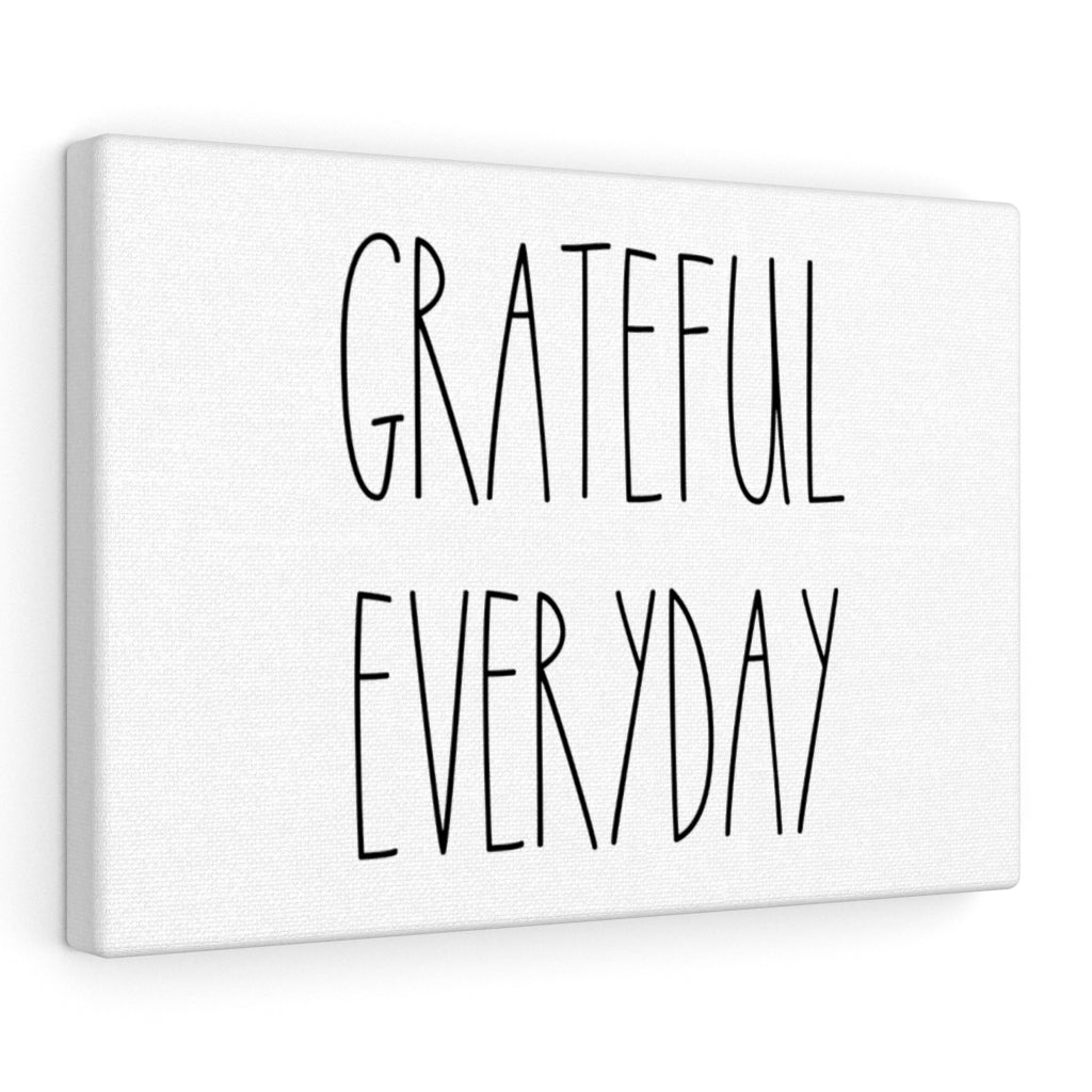 WITH SAYING WALL CANVAS ART | Black White | Grateful Everyday