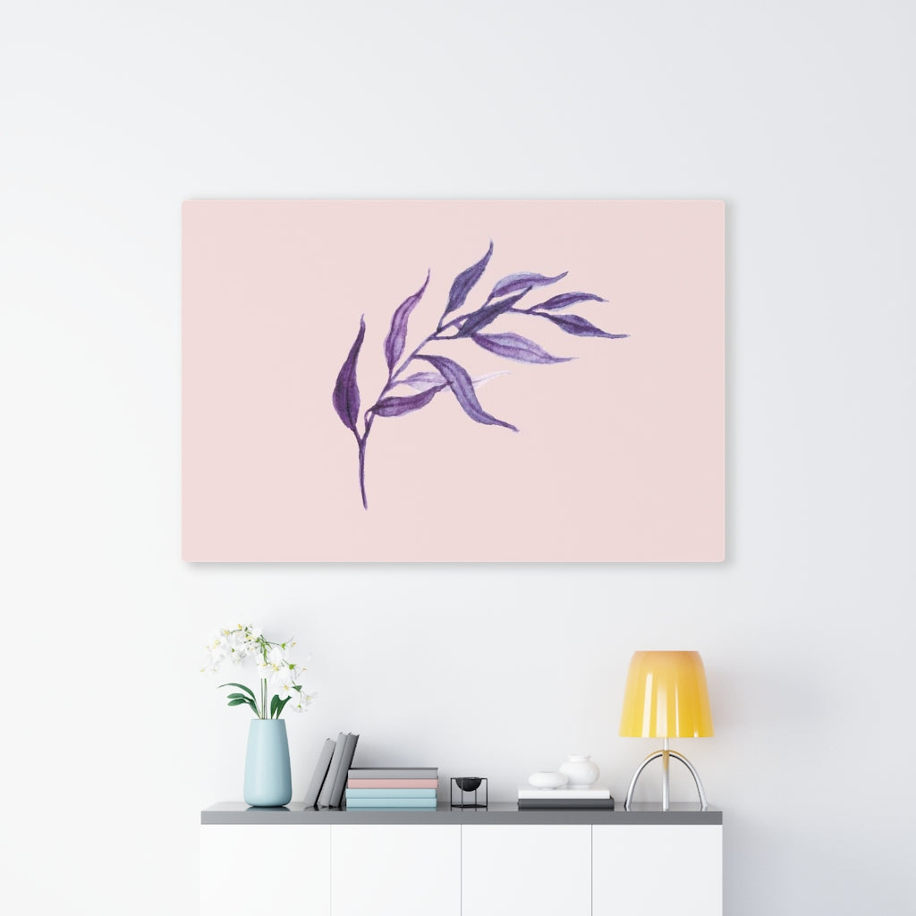 FLORAL WALL CANVAS ART | Blush Pink Purple