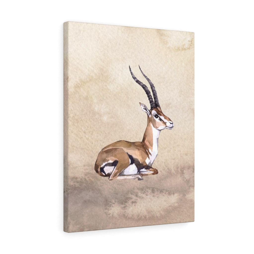 WHIMSICAL WALL CANVAS ART | Beige Watercolor Gazelle
