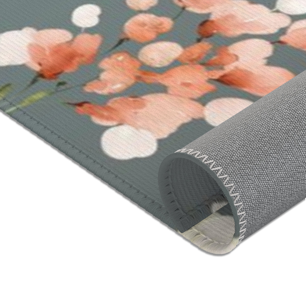 Floral Area Rug | Green Ombre Flowers