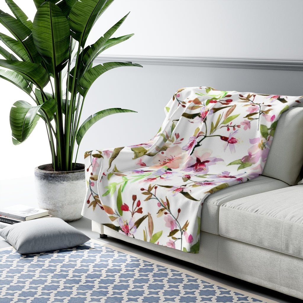 Floral Comfy Blanket | Lavander Cherry Blossom