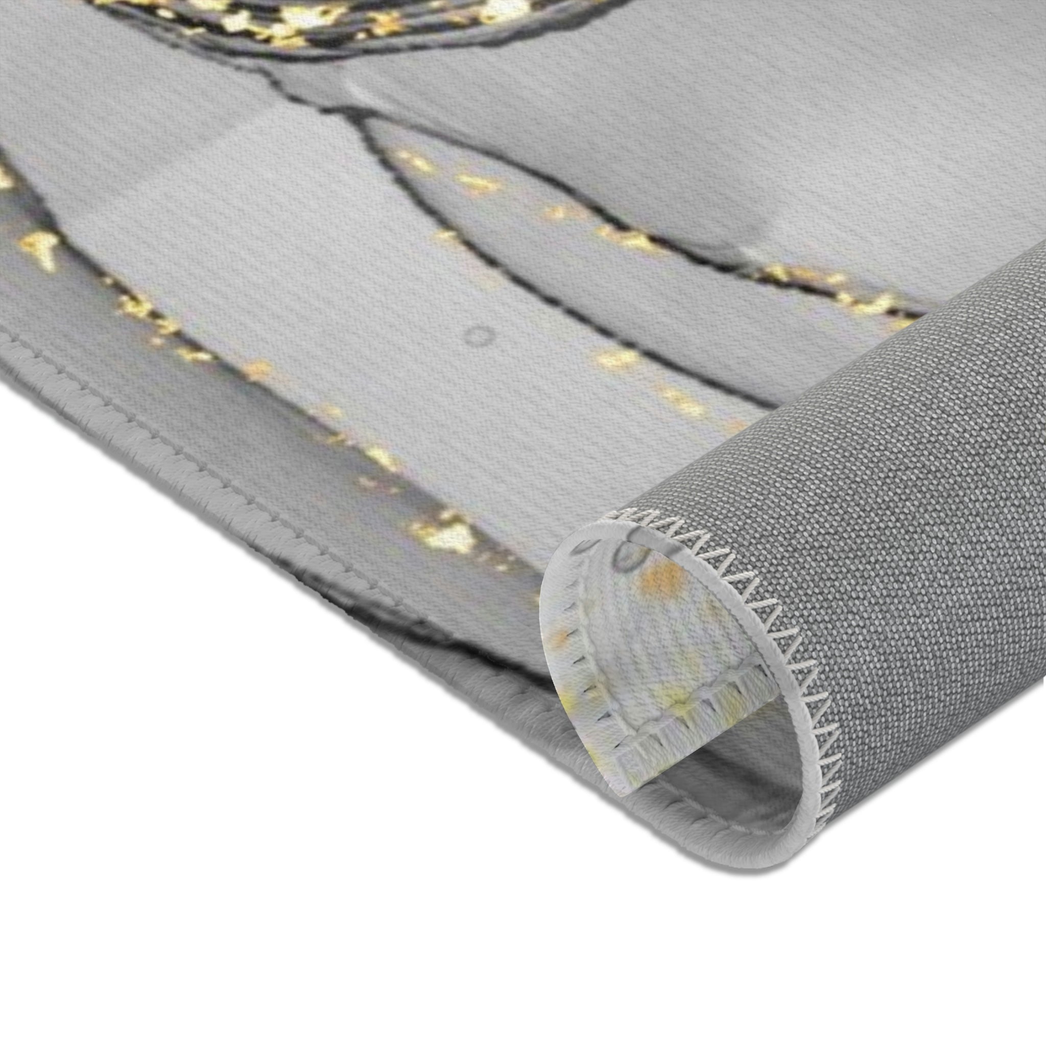 Abstract Area Rug | Gray Black White