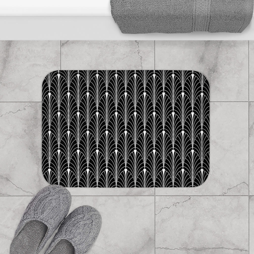 Art Nouveau Bath Mat | Black White Gatsby