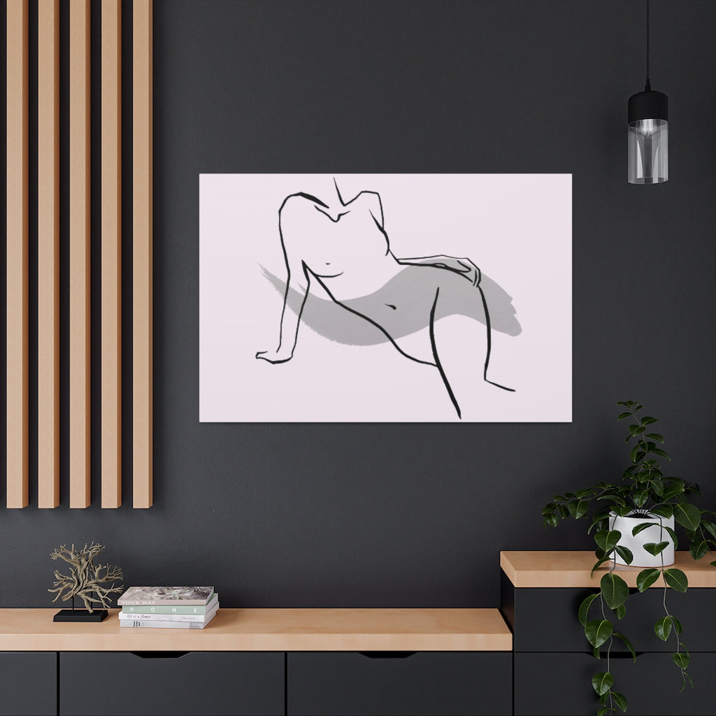 Abstract Canvas Wall Art | Blush Pink Floral
