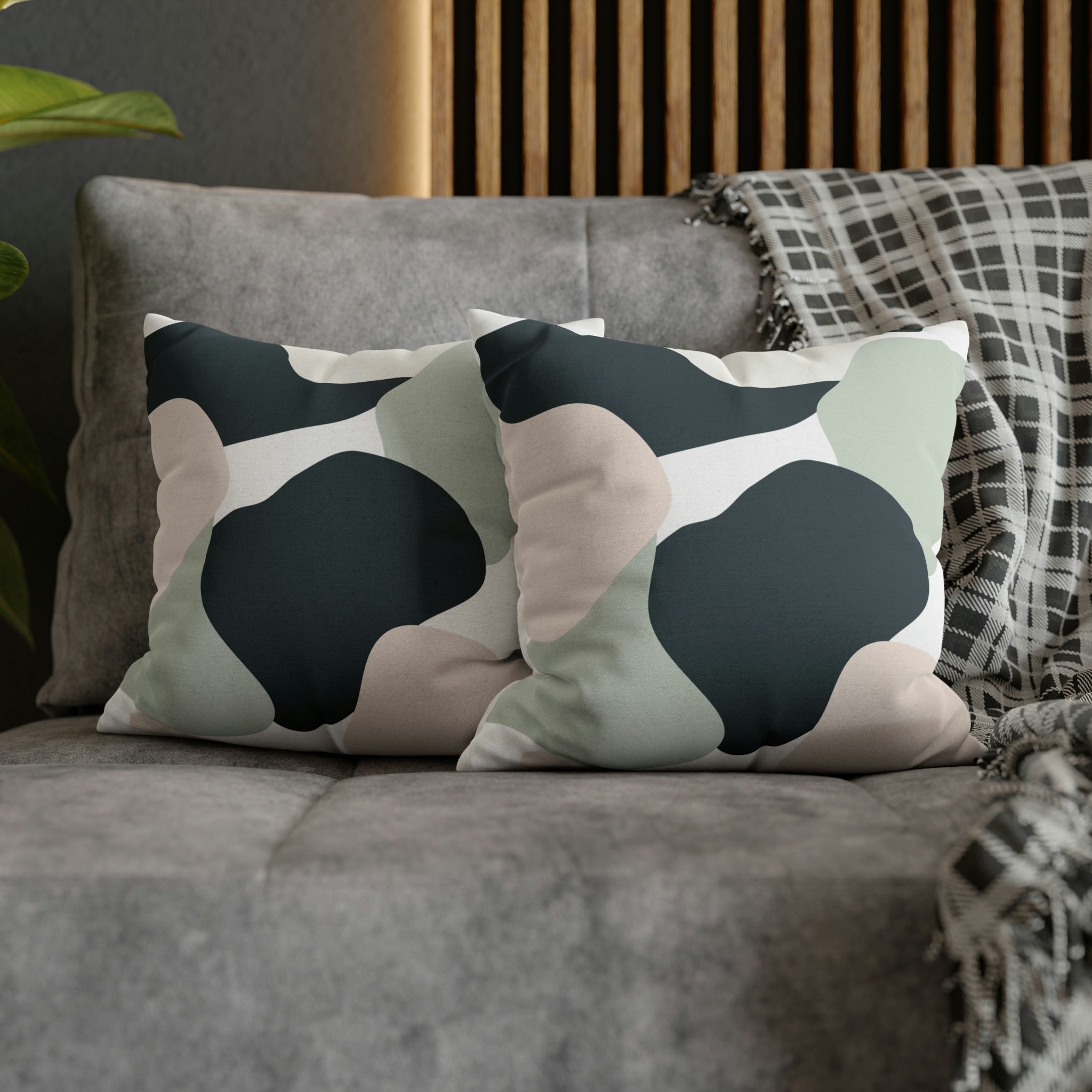 Abstract Pillow Cover | Sage Green, Blush Pink