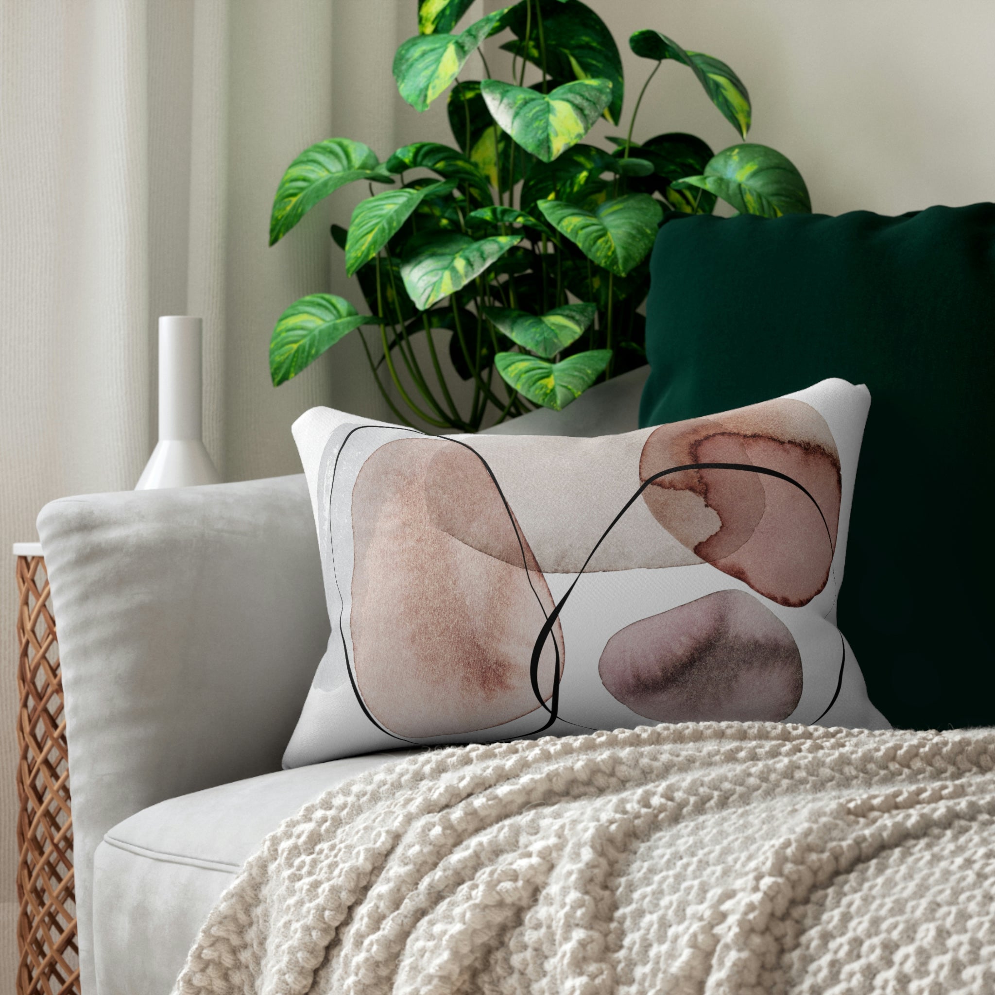 Abstract Lumbar Pillow | Pastel Ombre