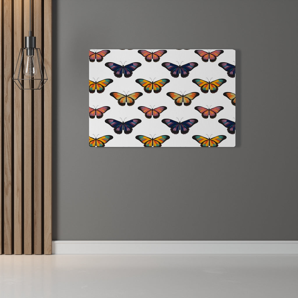 WHIMSICAL WALL CANVAS ART | White Rainbow Butterflies
