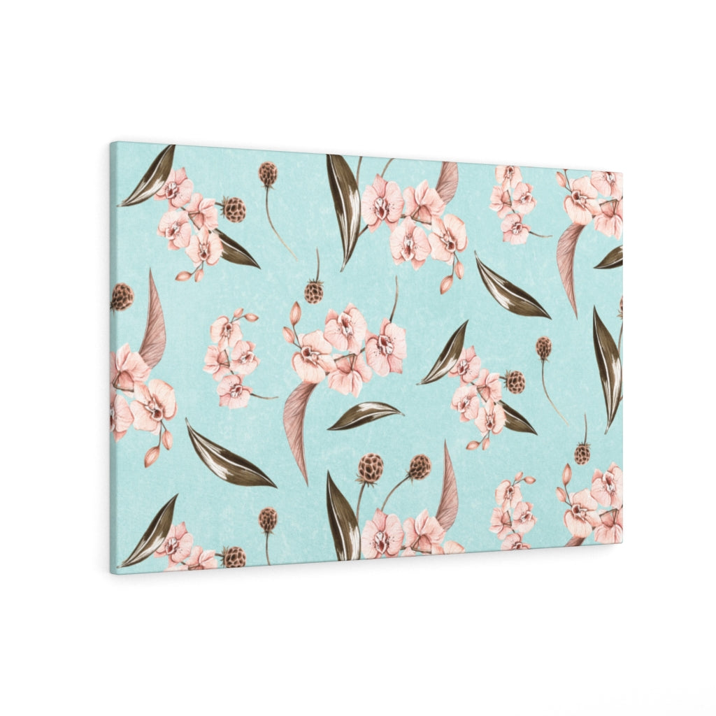 FLORAL CANVAS ART | Teal Pink Blossoms
