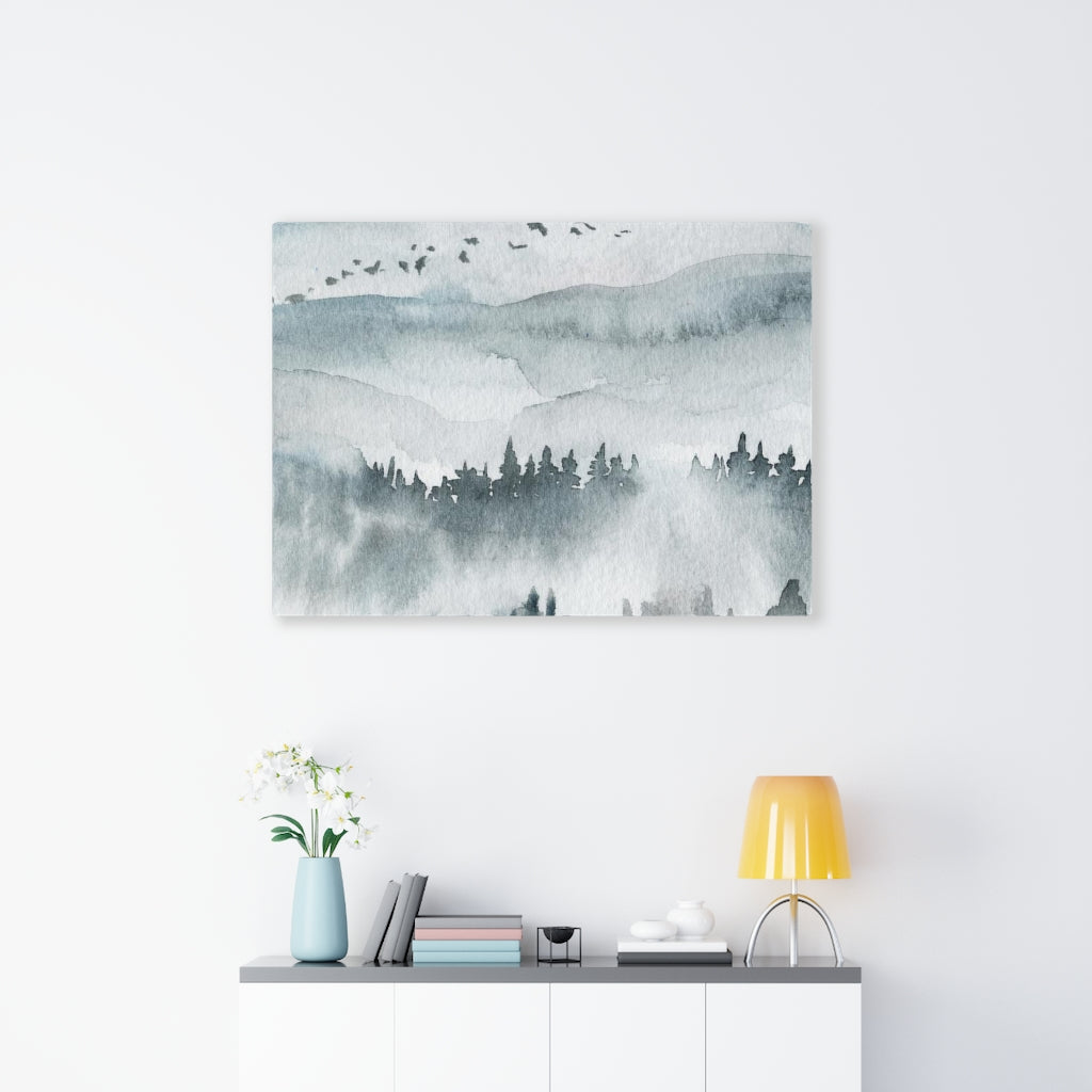 Nature Wall Canvas Art | Gray Woodlands