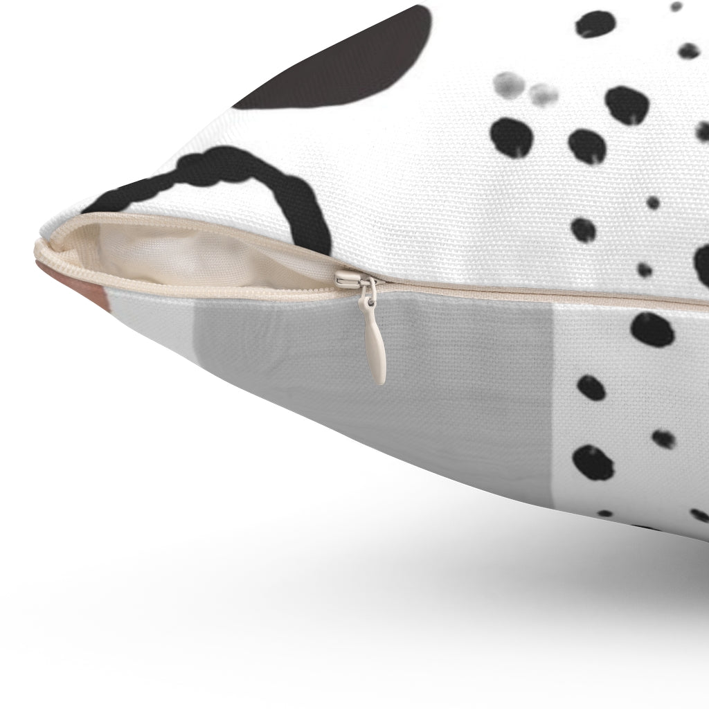 Abstract Boho Pillow Cover | White Grey Pastel Brown