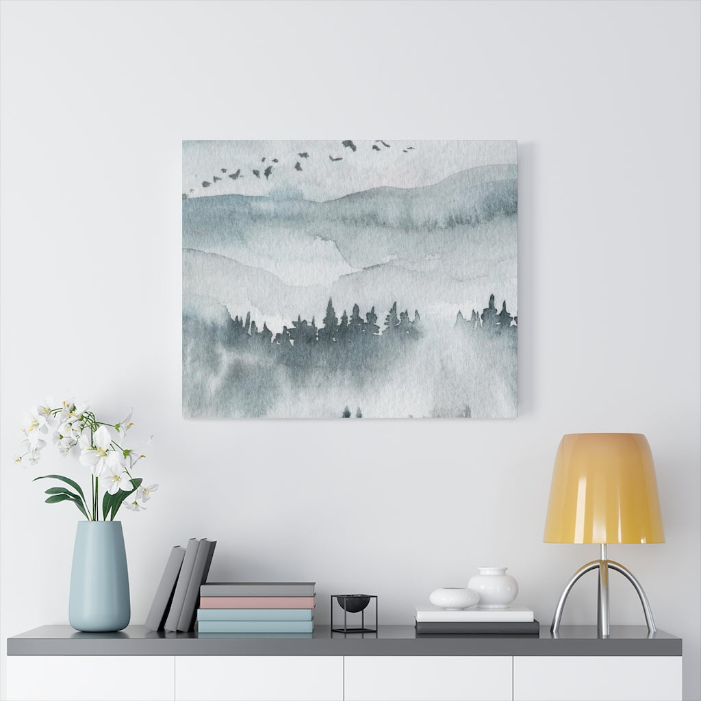Nature Wall Canvas Art | Gray Woodlands