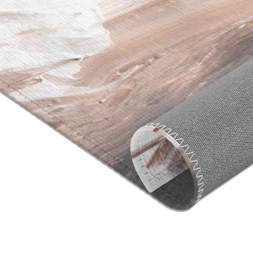 Abstract Area Rug | Gray White Beige