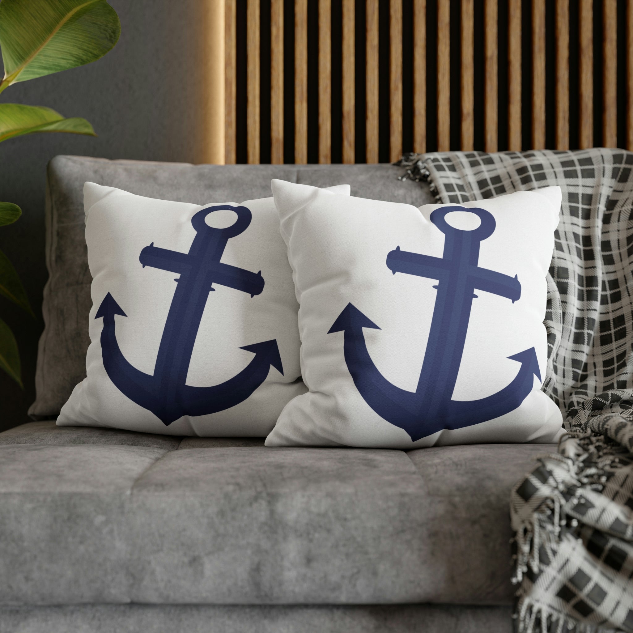 Boho Pillow Cover | Blue Anchor