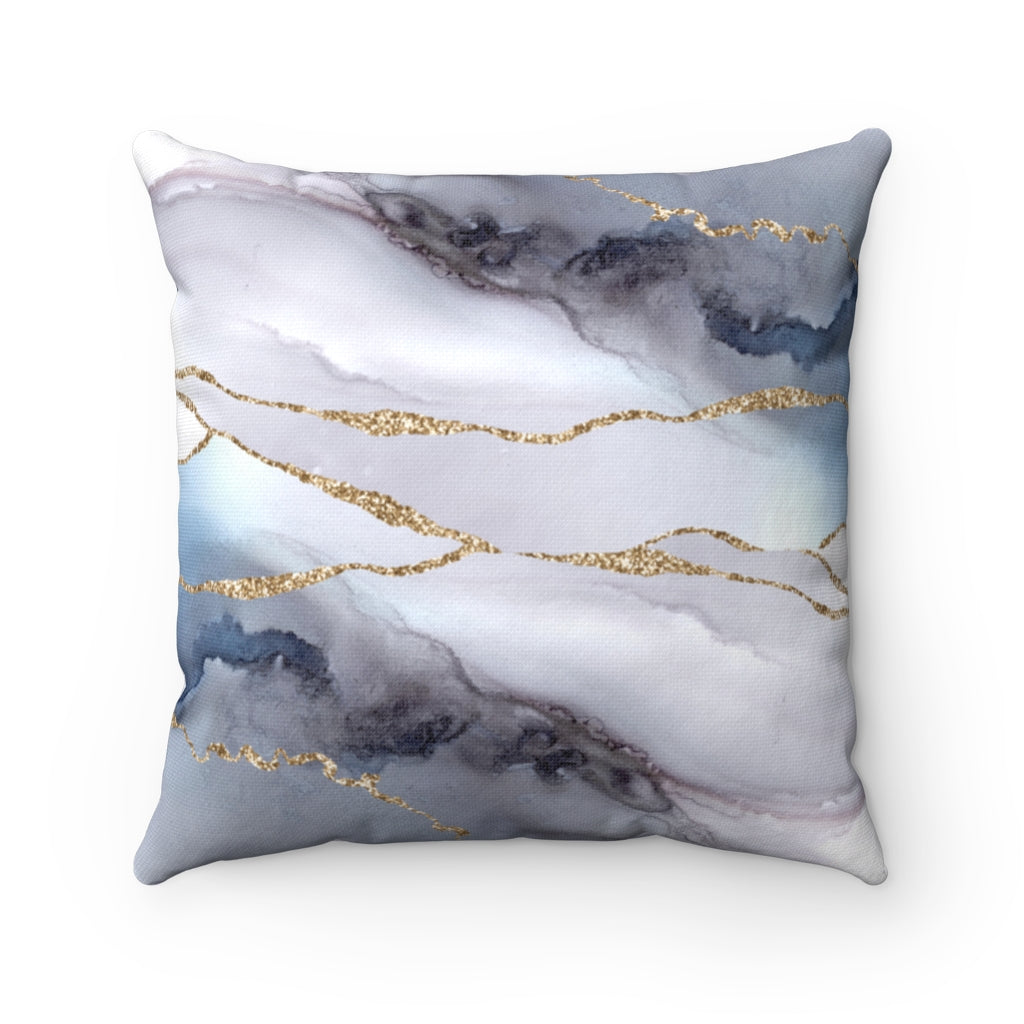 Abstract Boho Pillow Cover | Grey White Gold