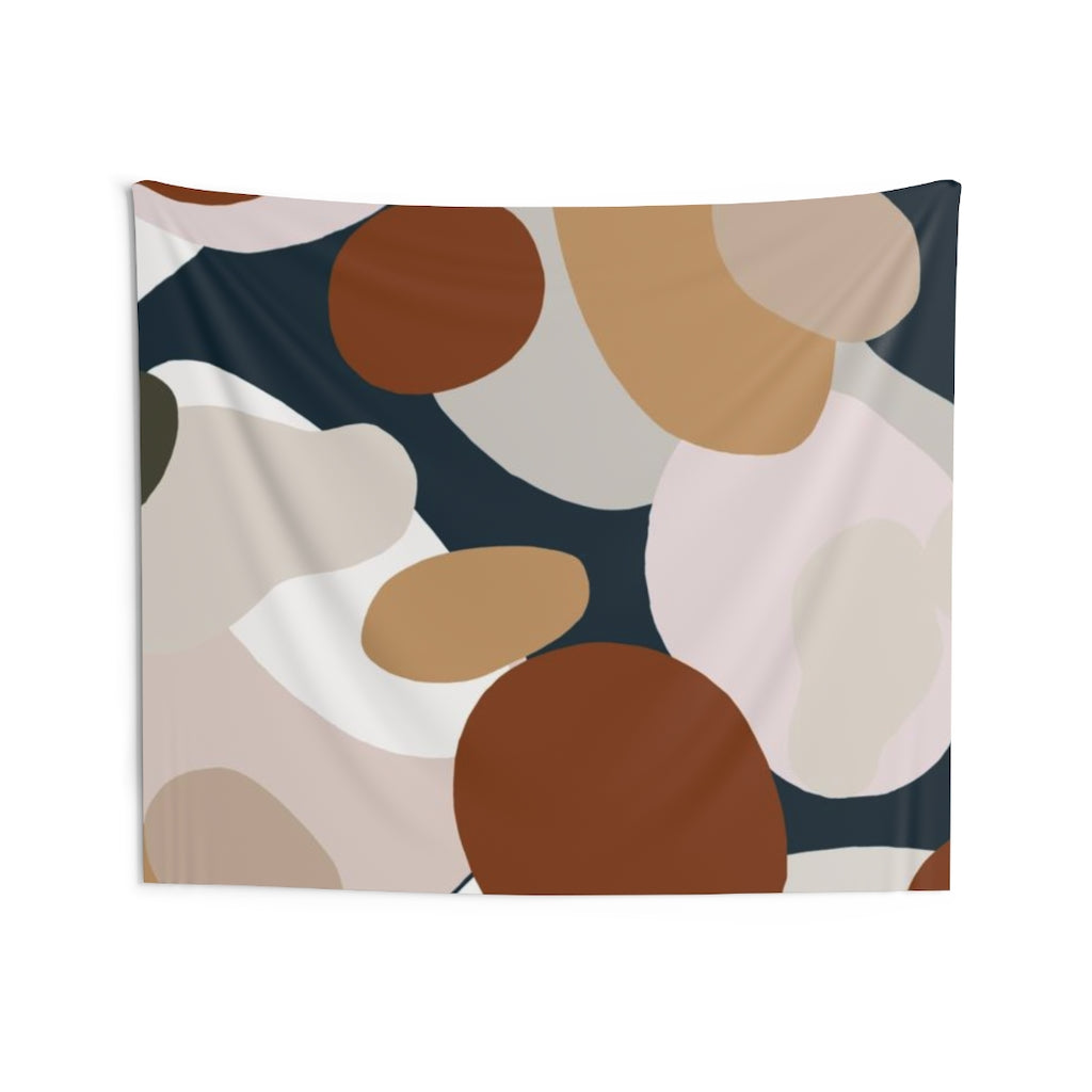 Floral Tapestry | White Beige Brown Navy