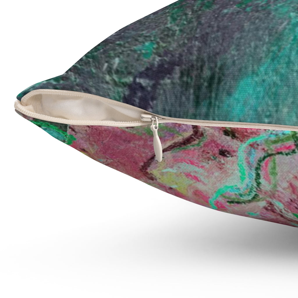 Abstract Pillow Cover | Pink Turquoise