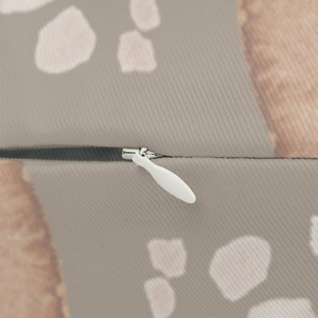 Abstract Boho Lumbar Pillow | Beige Cream Brown