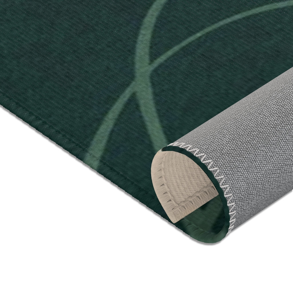 Boho Area Rug | Green Beige Brown Cream Floral