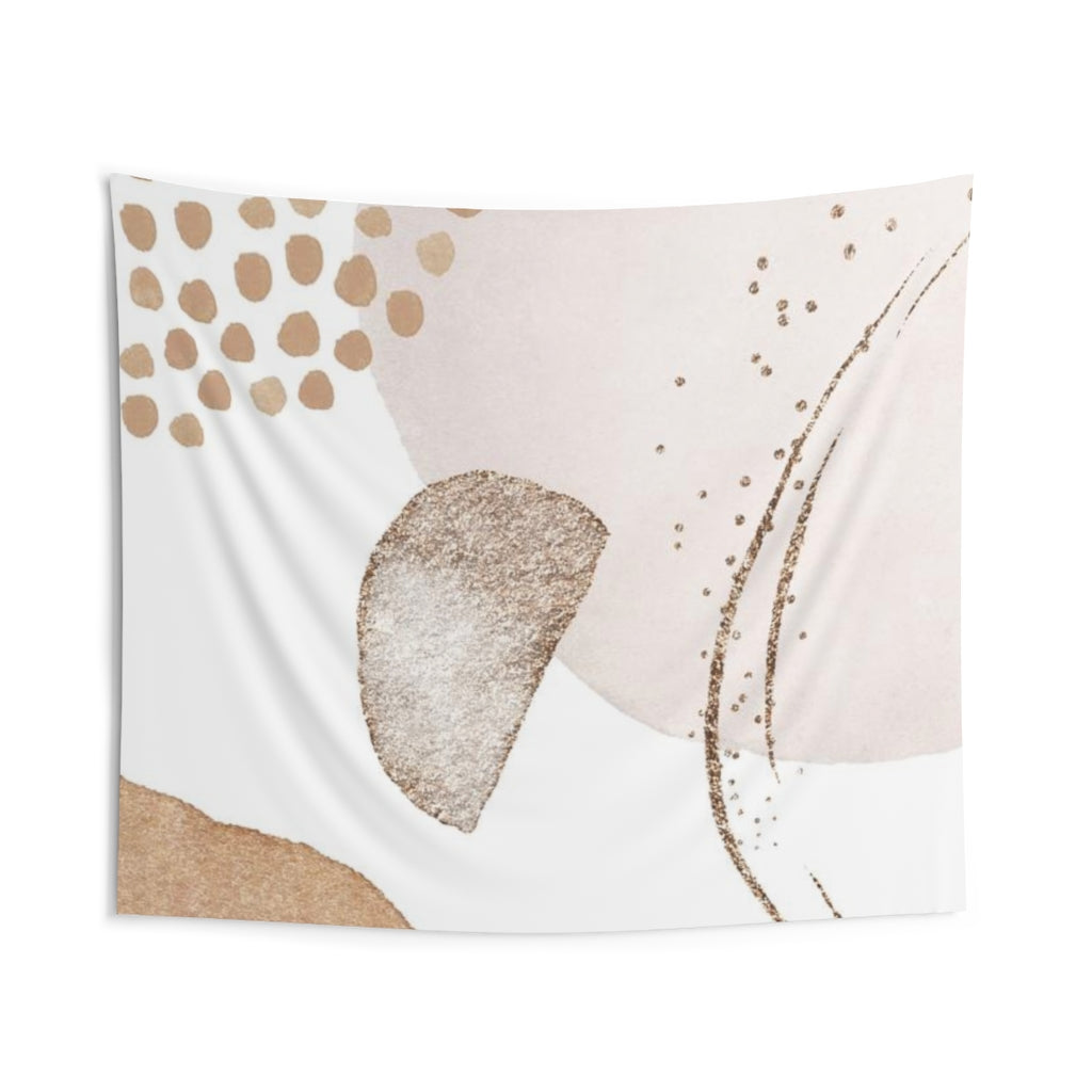 Abstract Tapestry | White Beige Gold