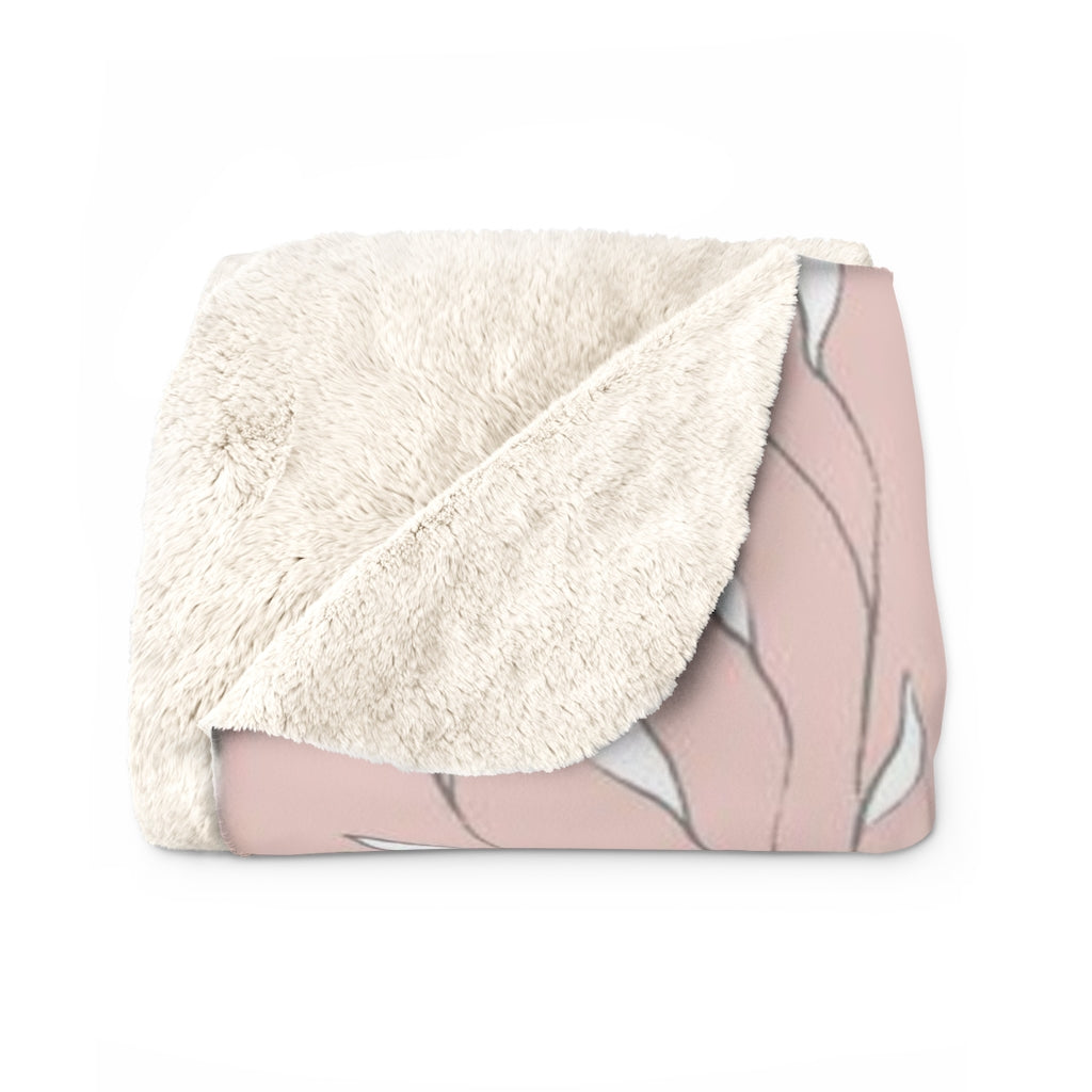 Floral Boho Comfy Blanket | Blush Pink White