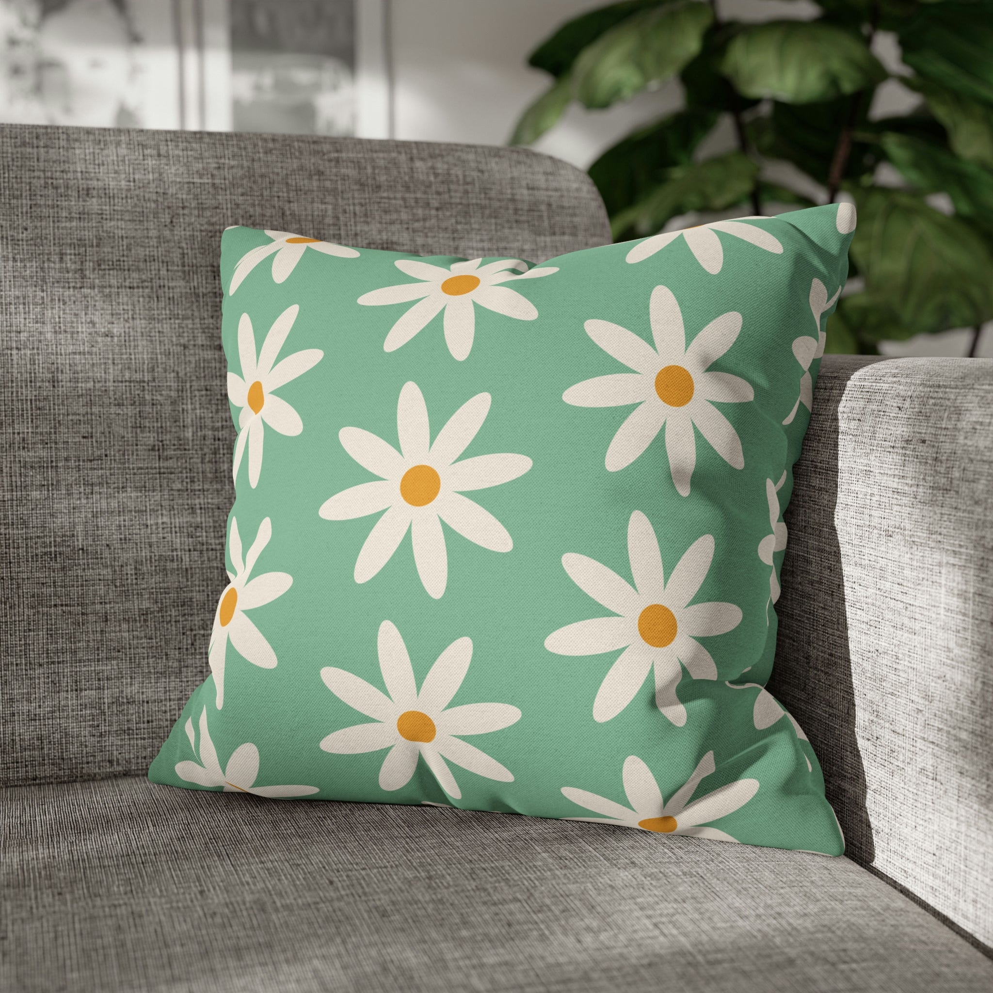 Groovy Pillow Cover | Green White Floral