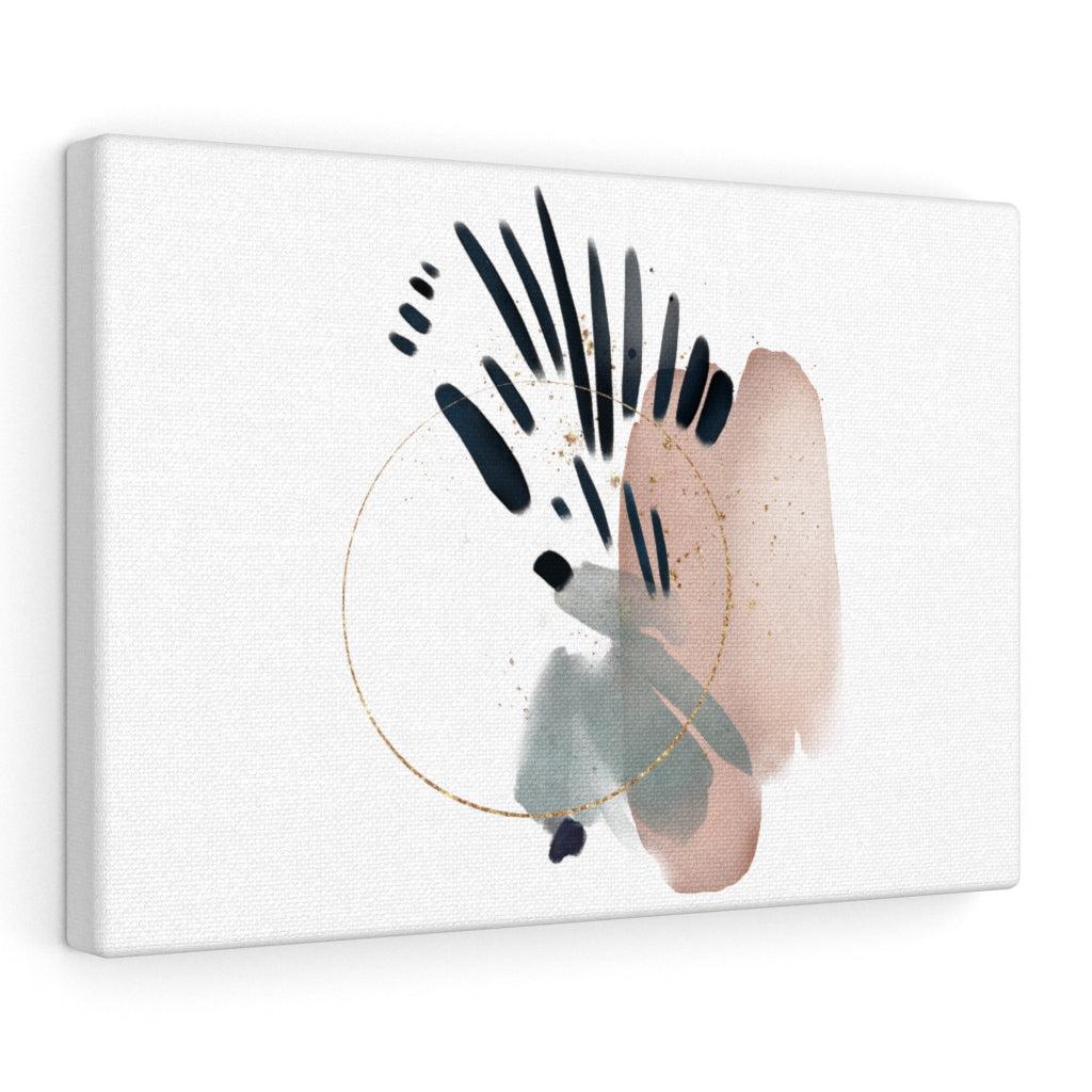 Abstract Canvas Art | White Navy Blue Grey Blush Pink