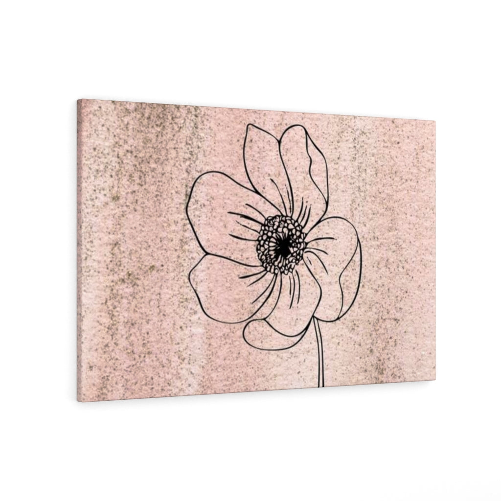 FLORAL WALL CANVAS ART | Pink Line Art