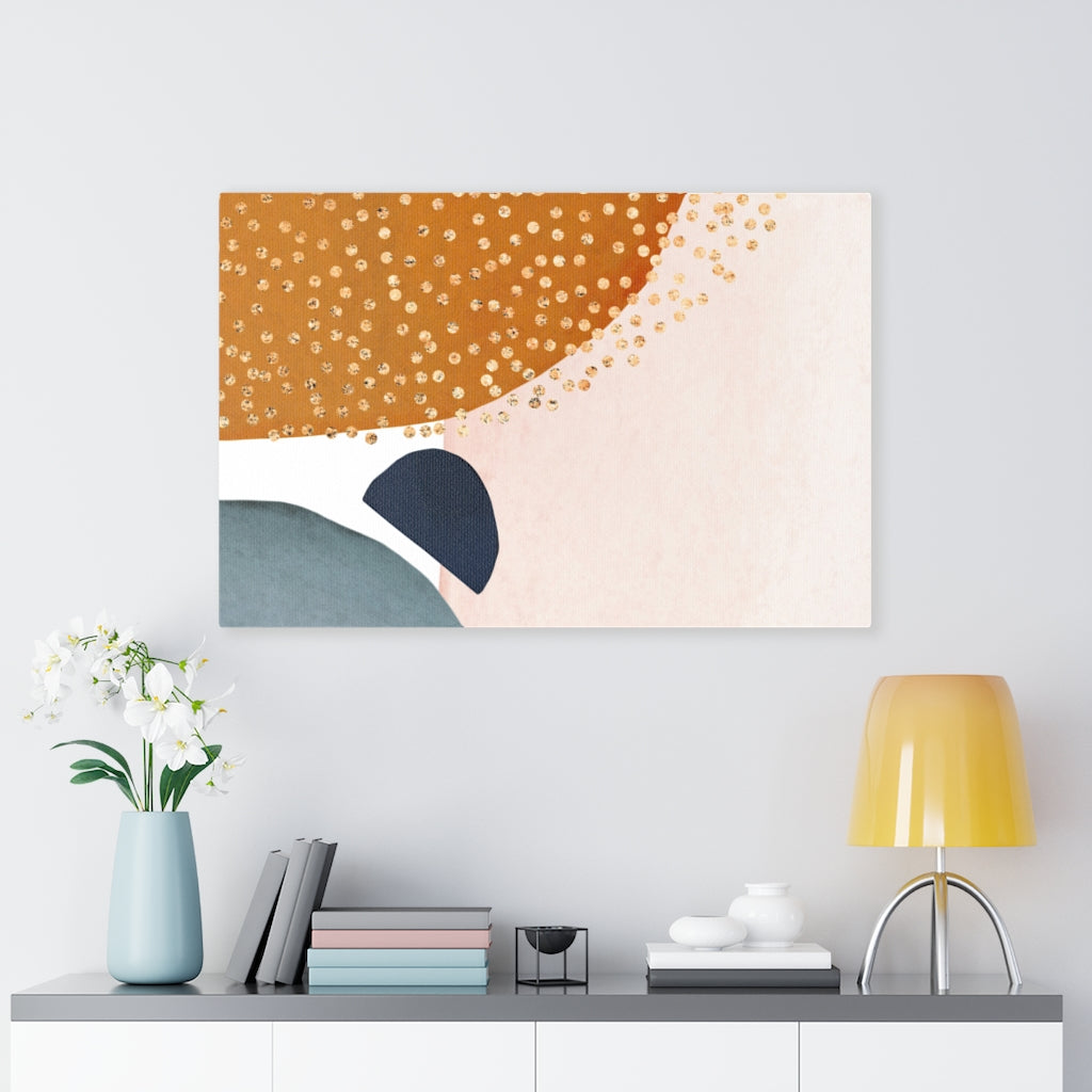 ABSTRACT WALL CANVAS ART | Dusty Blue Rust Orange Beige