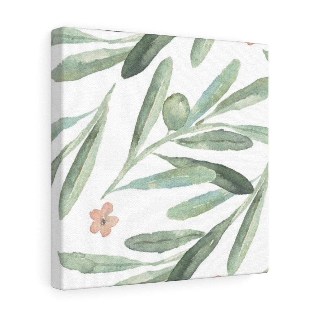 FLORAL WALL CANVAS ART | Green White Pink