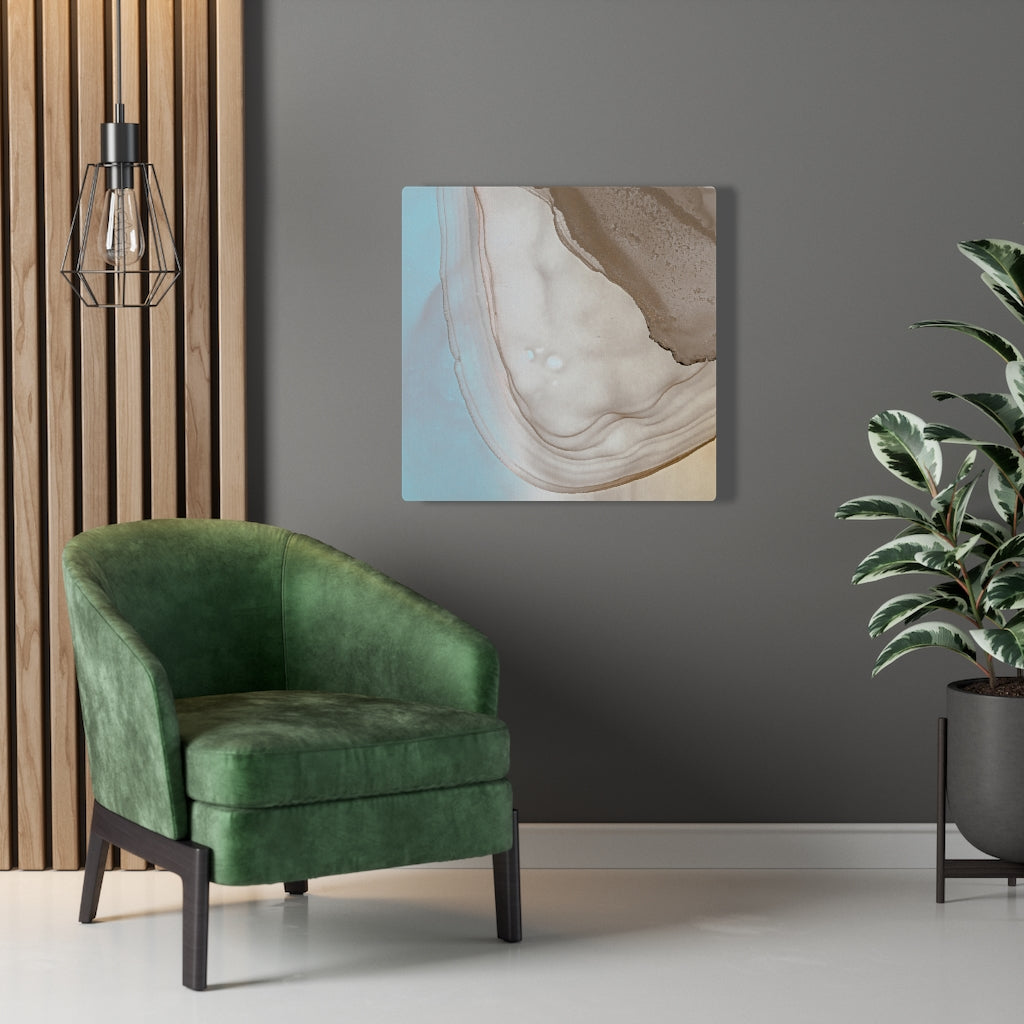 Abstract Canvas Art | White Grey Pastel Blue