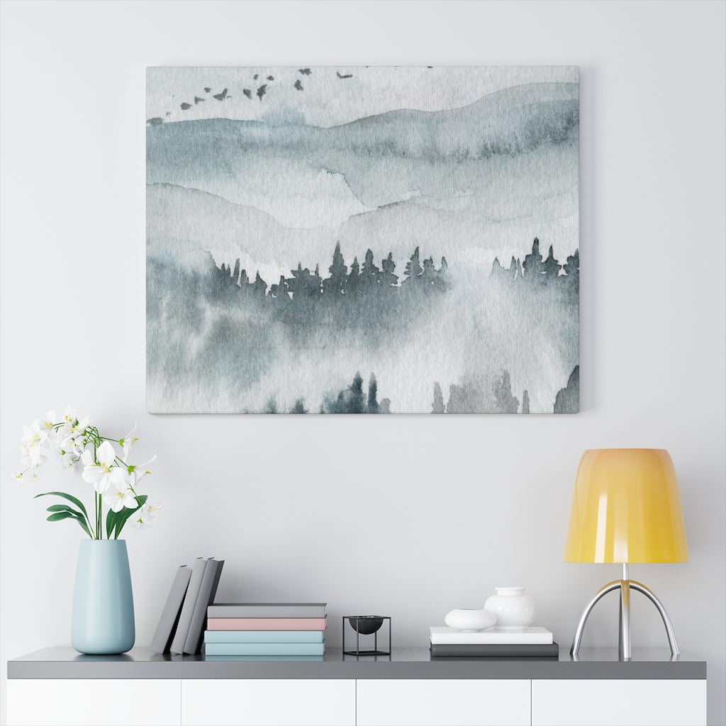 Nature Wall Canvas Art | Gray Woodlands