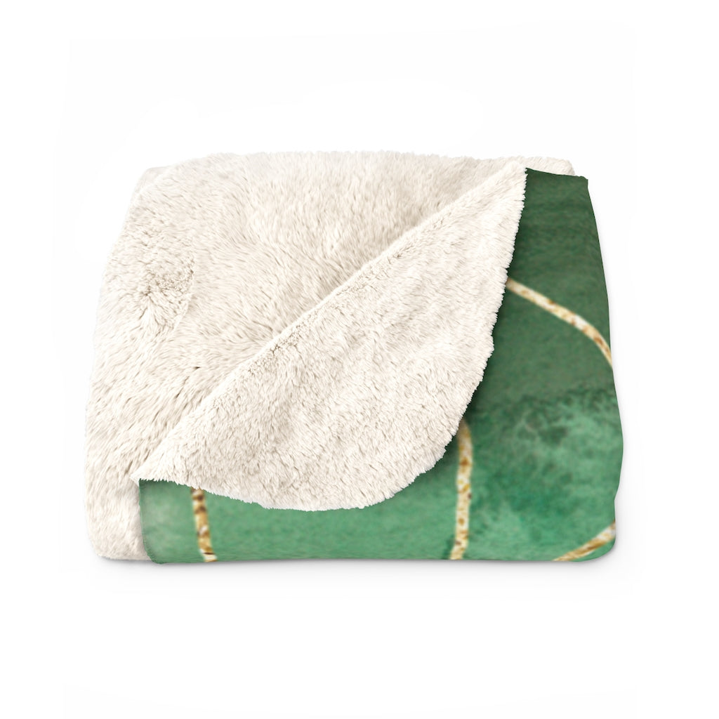Green Gold Ombre, Floral Botanical Blanket