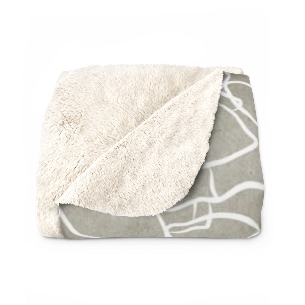 Floral Comfy Blanket | Beige White Cactus Flowers