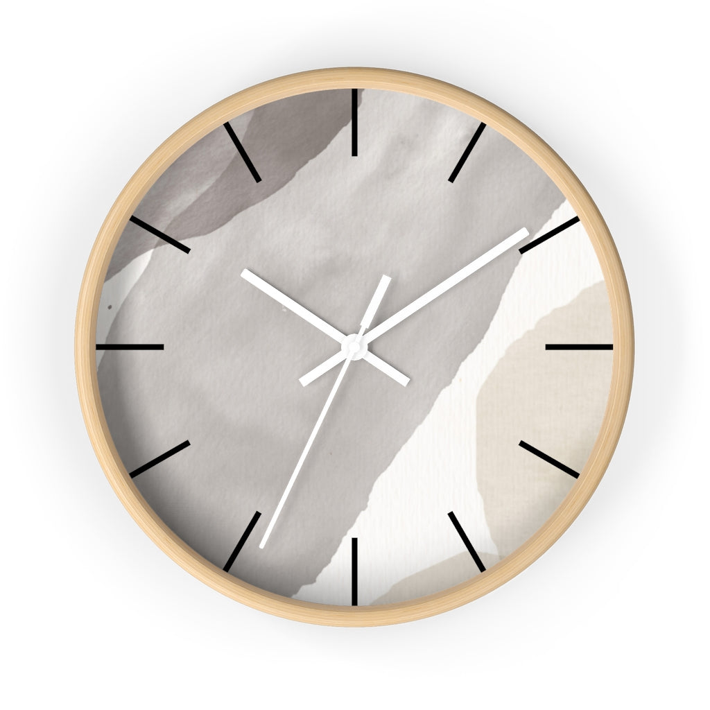 Wood, Wall Clock, Gray Black 10"