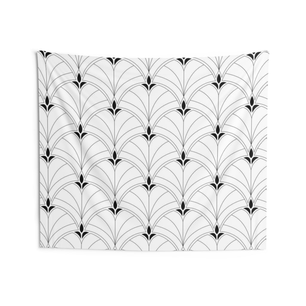Abstract Tapestry | Art Deco Black White