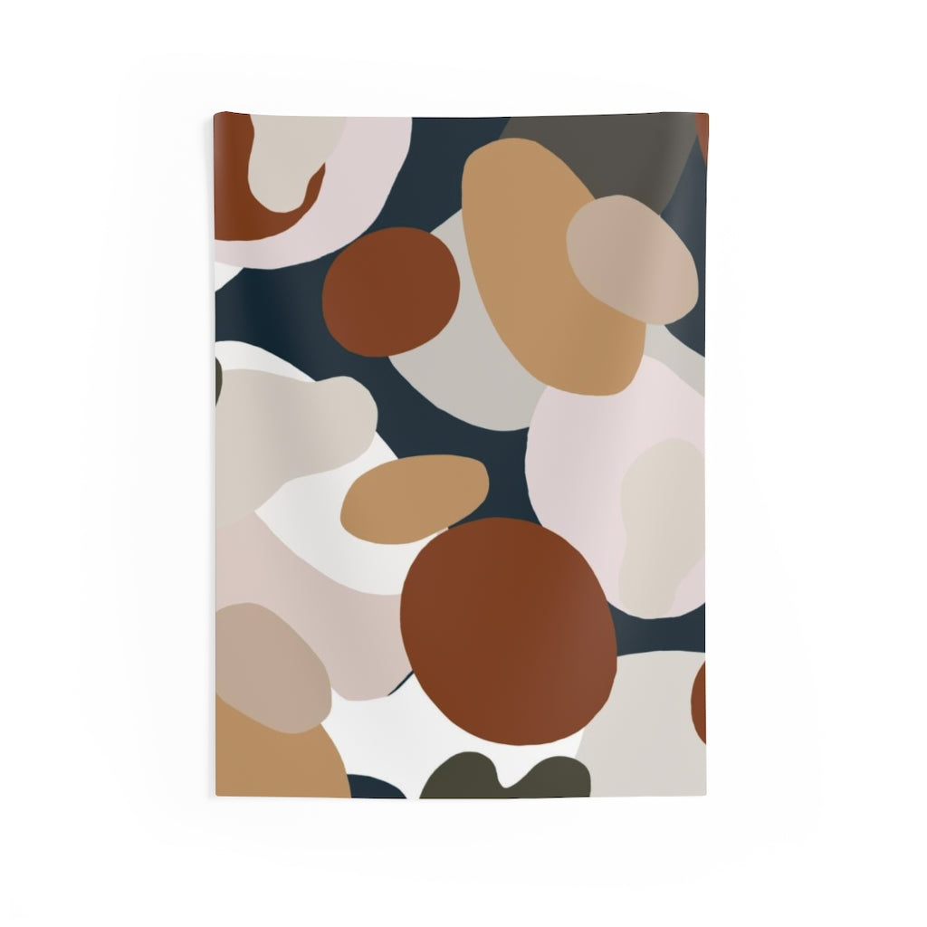 Floral Tapestry | White Beige Brown Navy