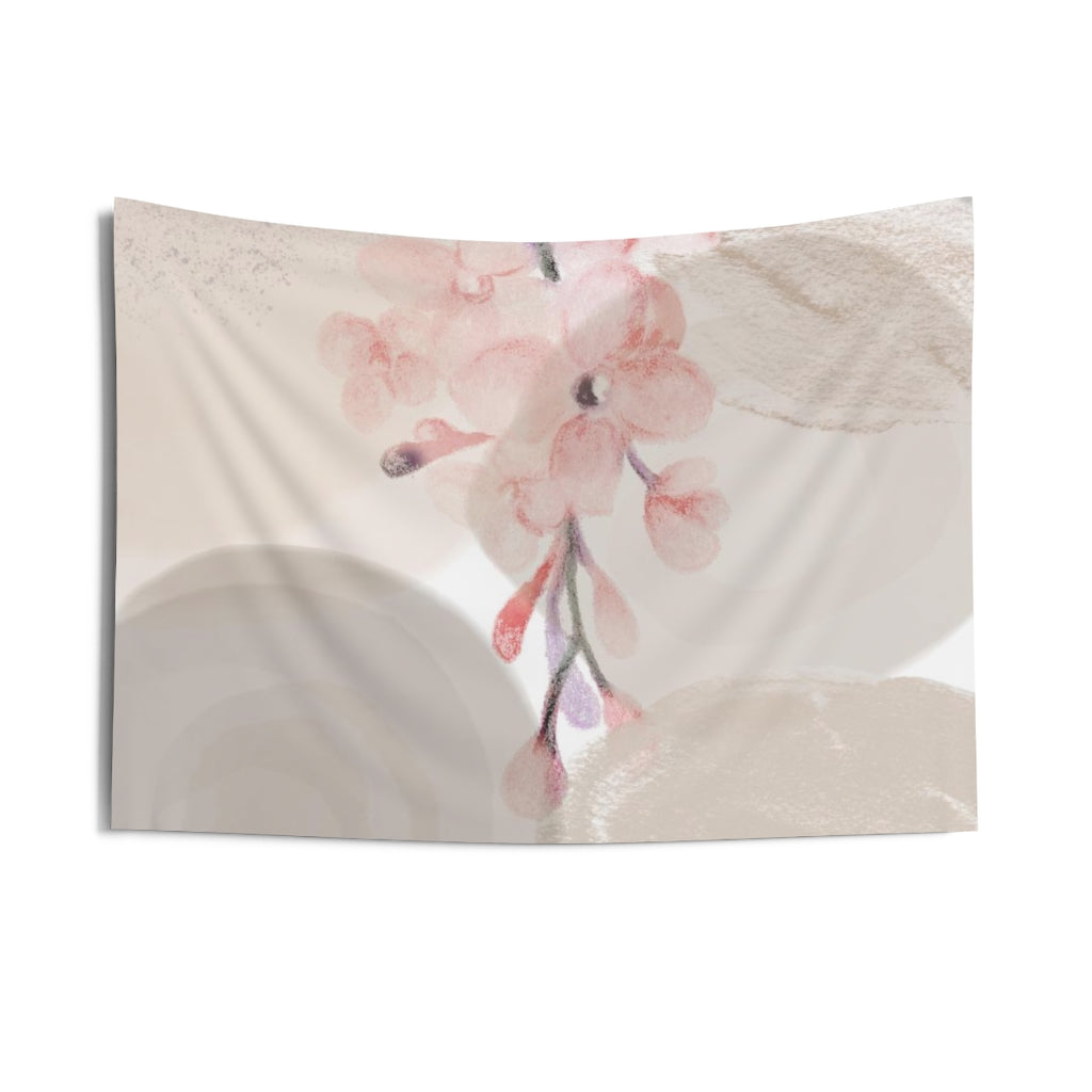 Floral Tapestry | Beige Pink Brown Blossom