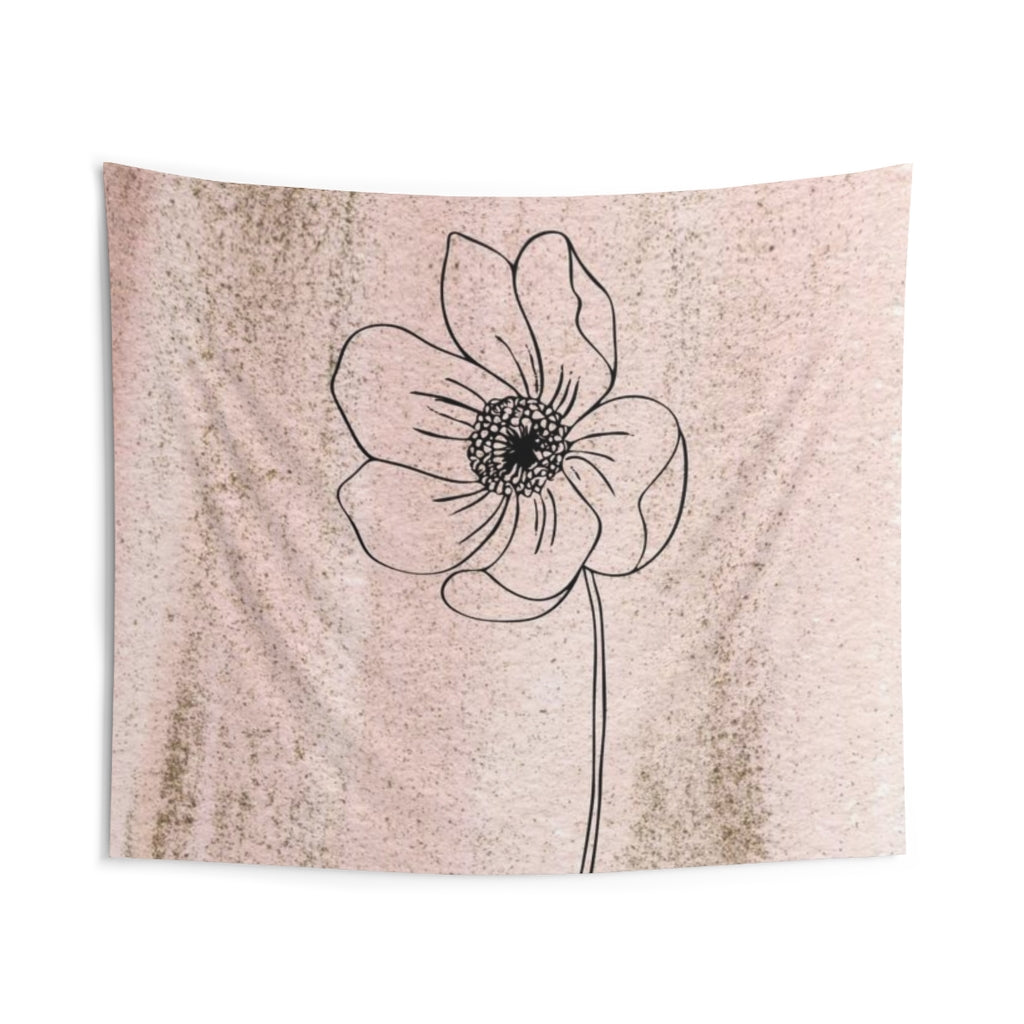 Floral Tapestry | Blush Pink Black