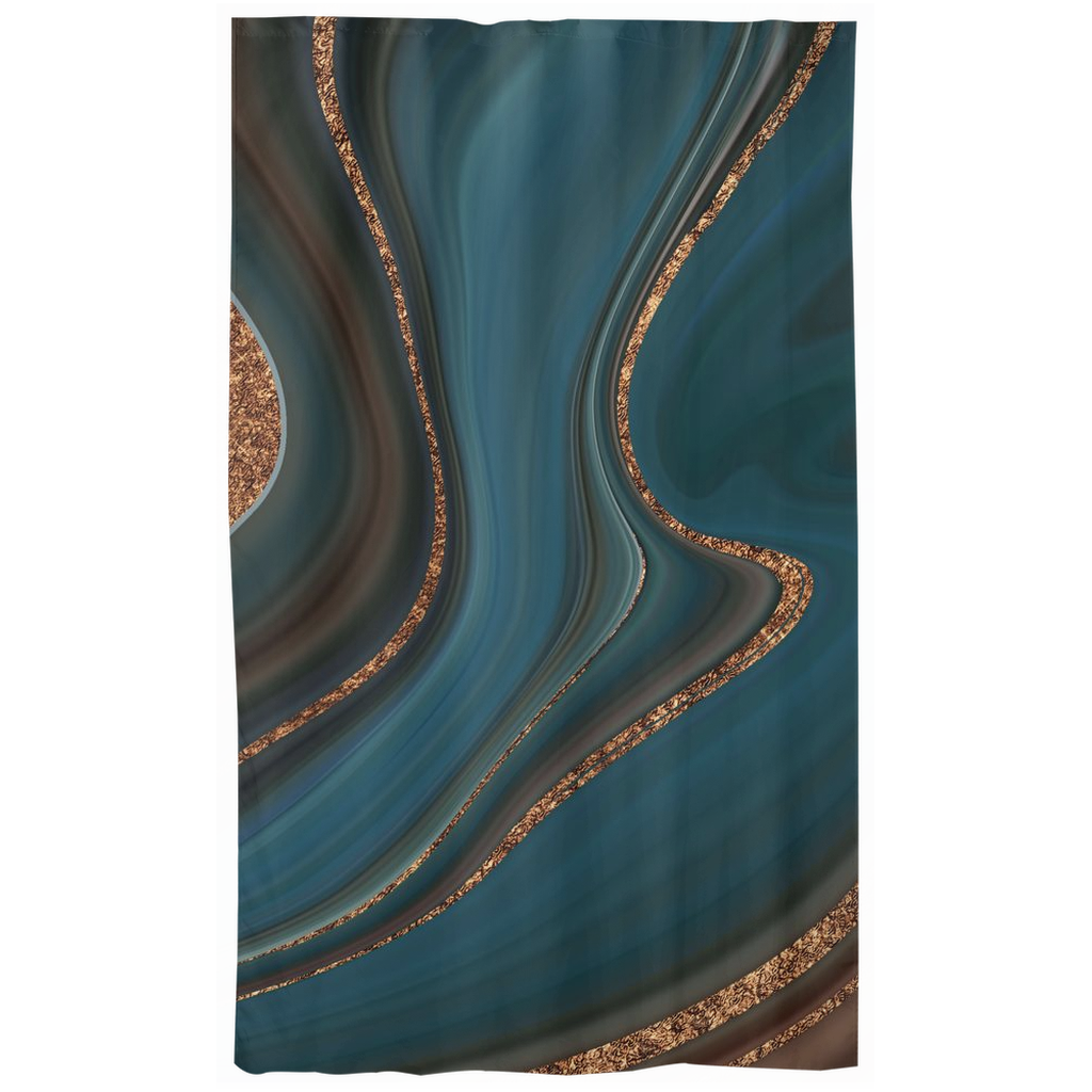Marble Window Curtains | Dark Blue