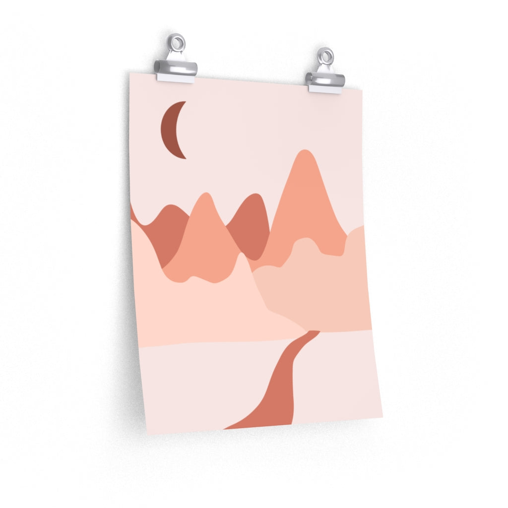 Mystic Bohemian Art | Southwestern Abstract | Pink Rust Moon | Art Print | Poster