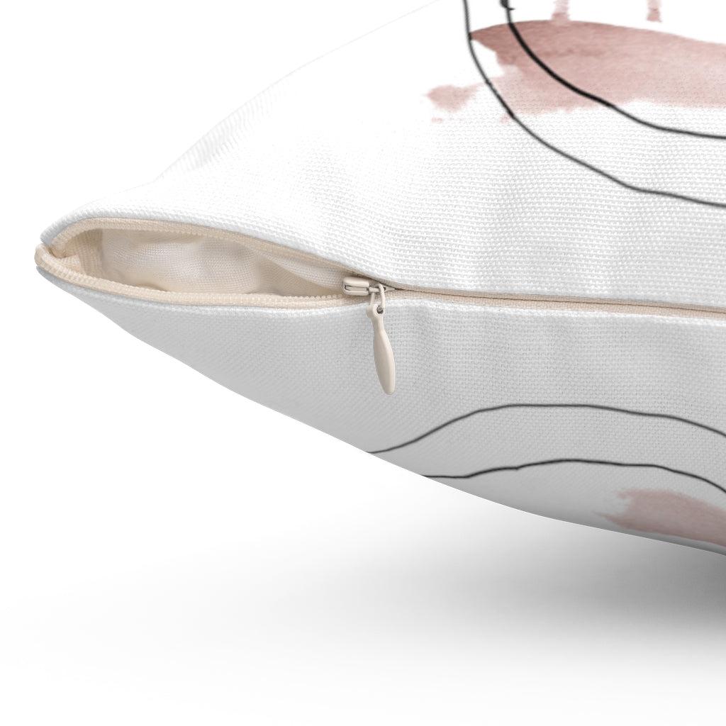 Boho Pillow Cover | Beige Female Form | One Line Art