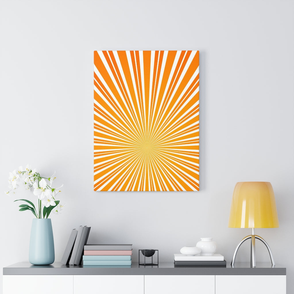 RETRO WALL CANVAS ART | Yellow Orange White